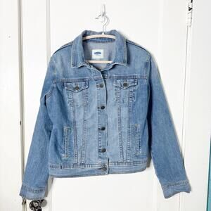 Old Navy ON Classic Denim Jacket Stretch Mid-Lighter Wash Size Large L Layering